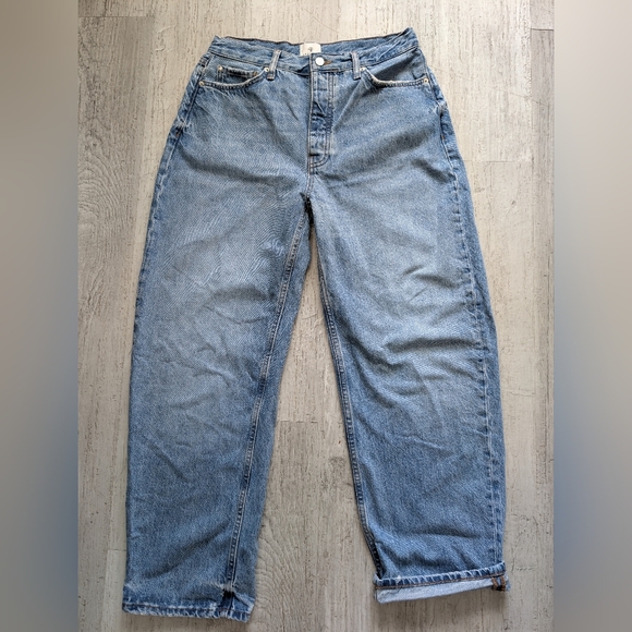 Anine Bing- The Fritz Mid Rise Barrel Ankle/ Vintage Light Blue- Size 28 - Picture 2 of 5